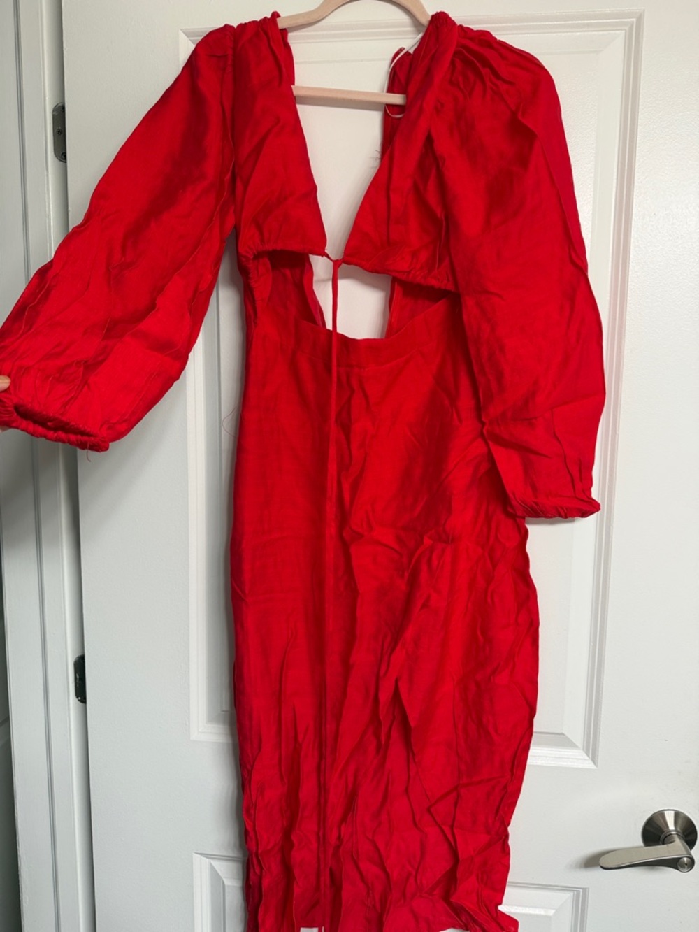 Showpo Red Open-Back Maxi Dress